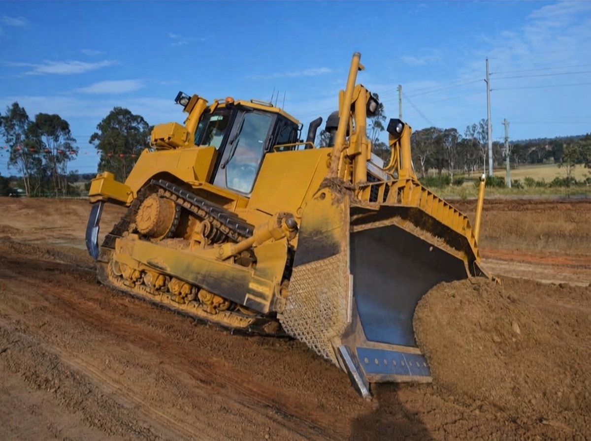 QCS Caterpillar dozer working on bulk earthworks and cut and fill